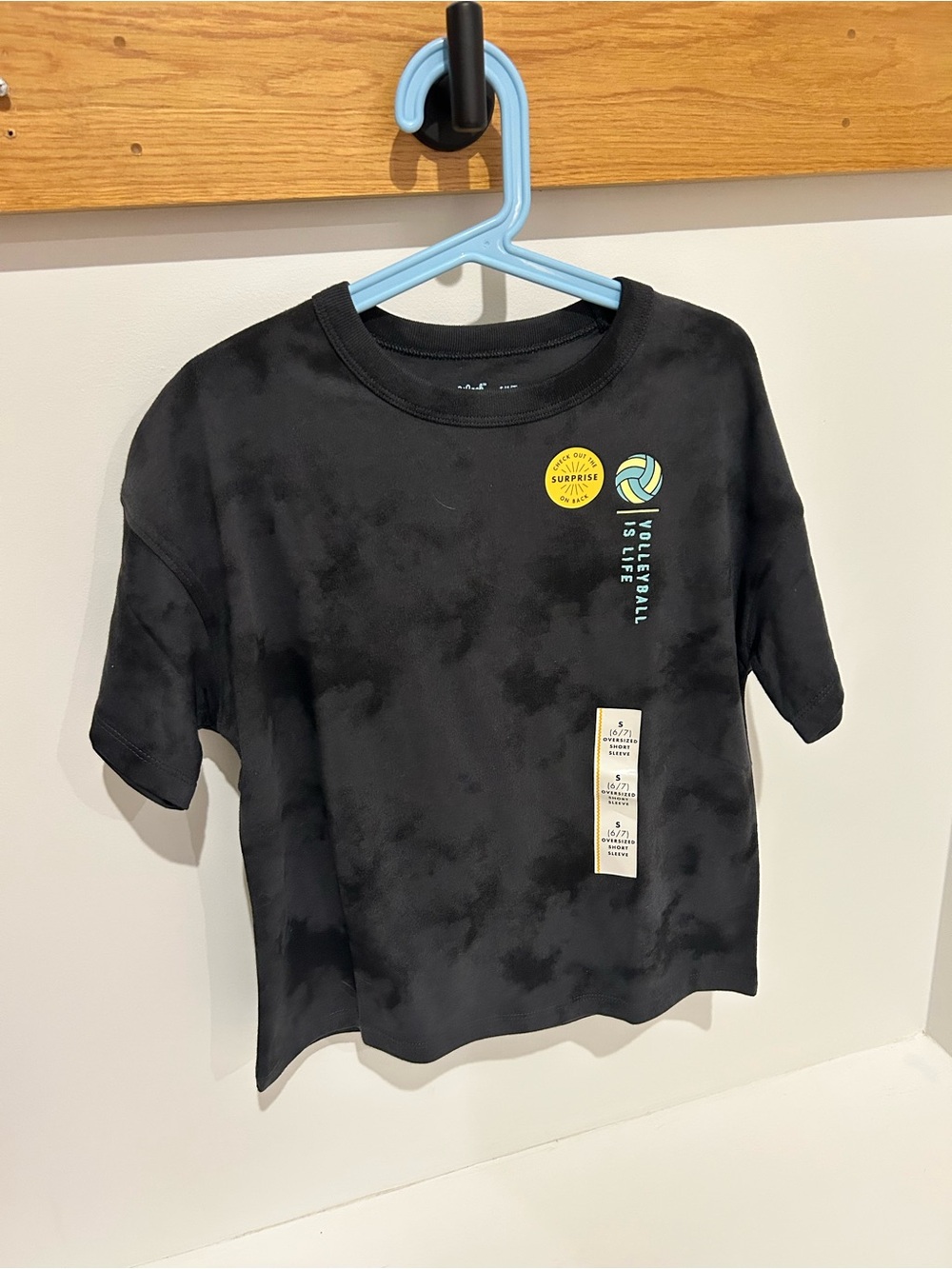 Cat & Jack Black Tie-Dye Volleyball Graphic Tee